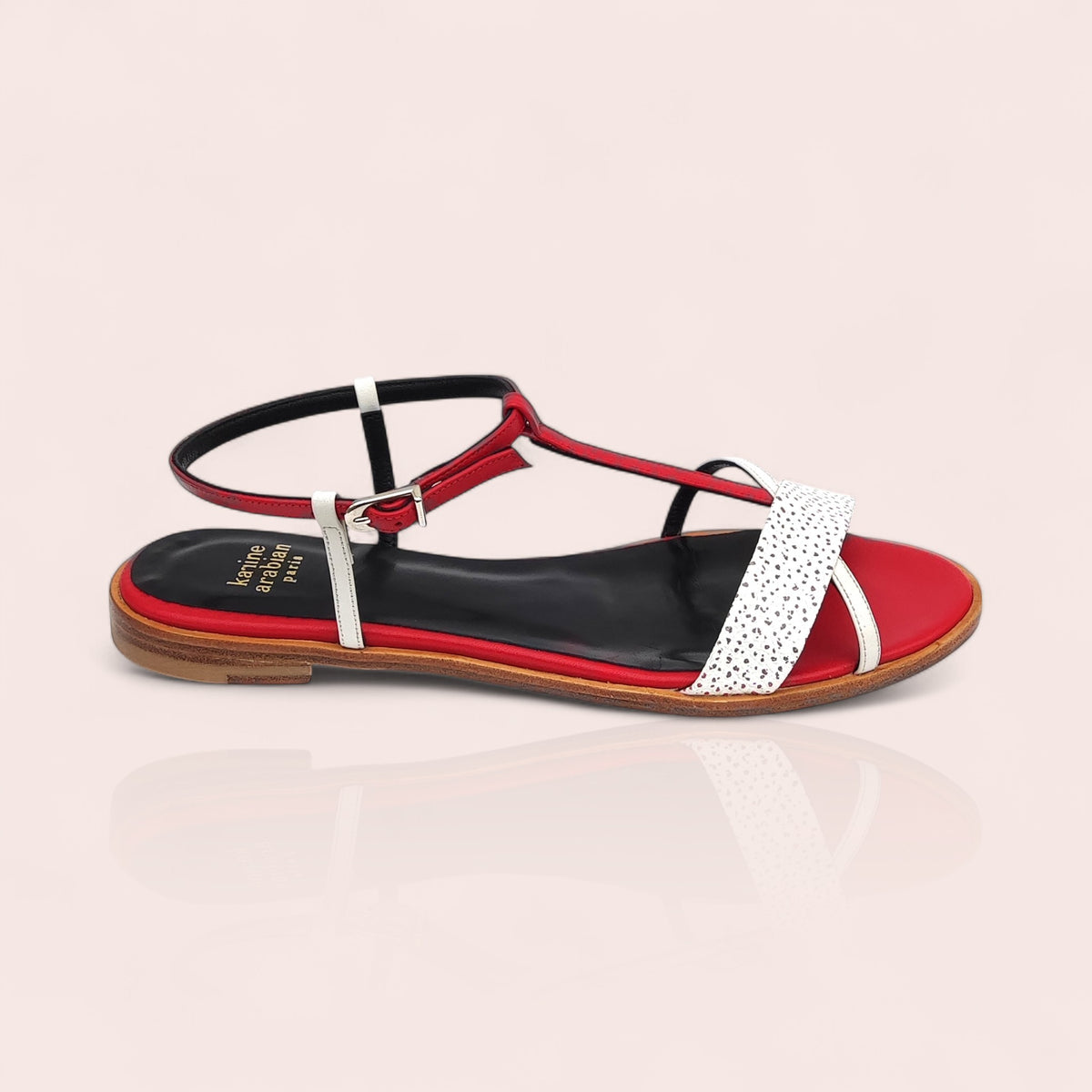 Sandales Noires Gardenia à Talon Haut - Nœud Rouge - Taille 40 - Neuves Sans Boîte