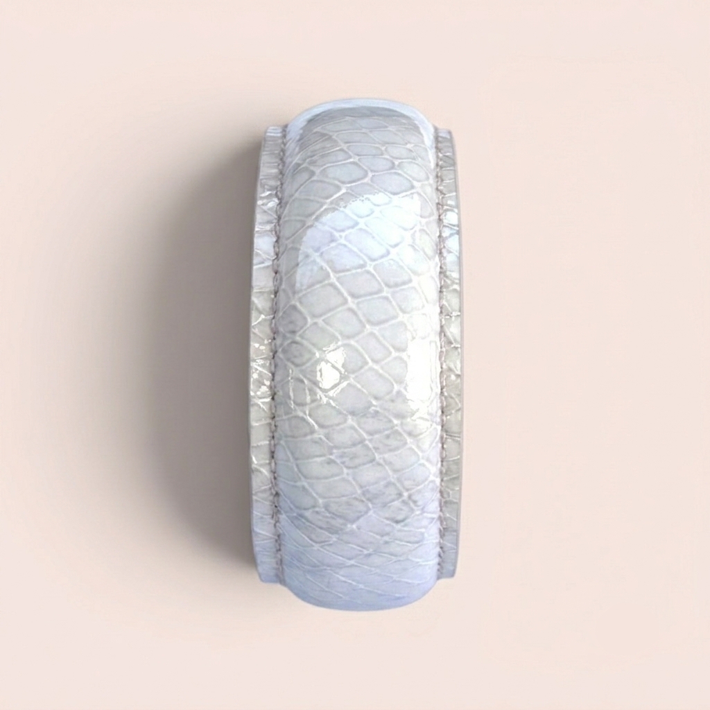 JONC DUA verni serpent gris perle