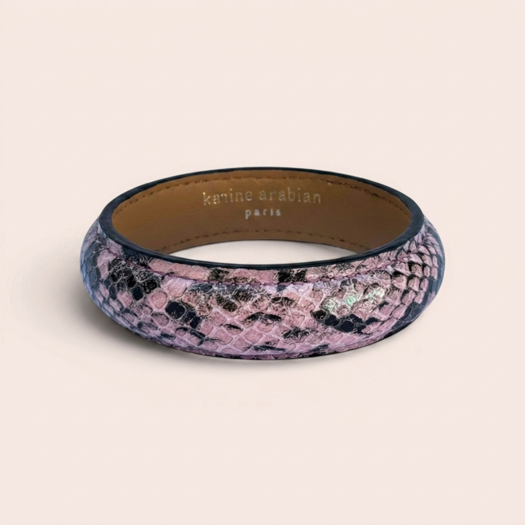 JONC serpent rose et noir