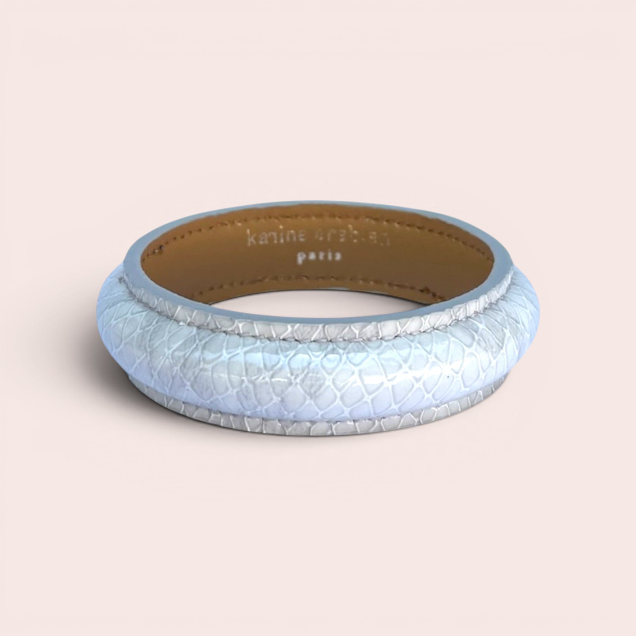 JONC verni serpent gris perle