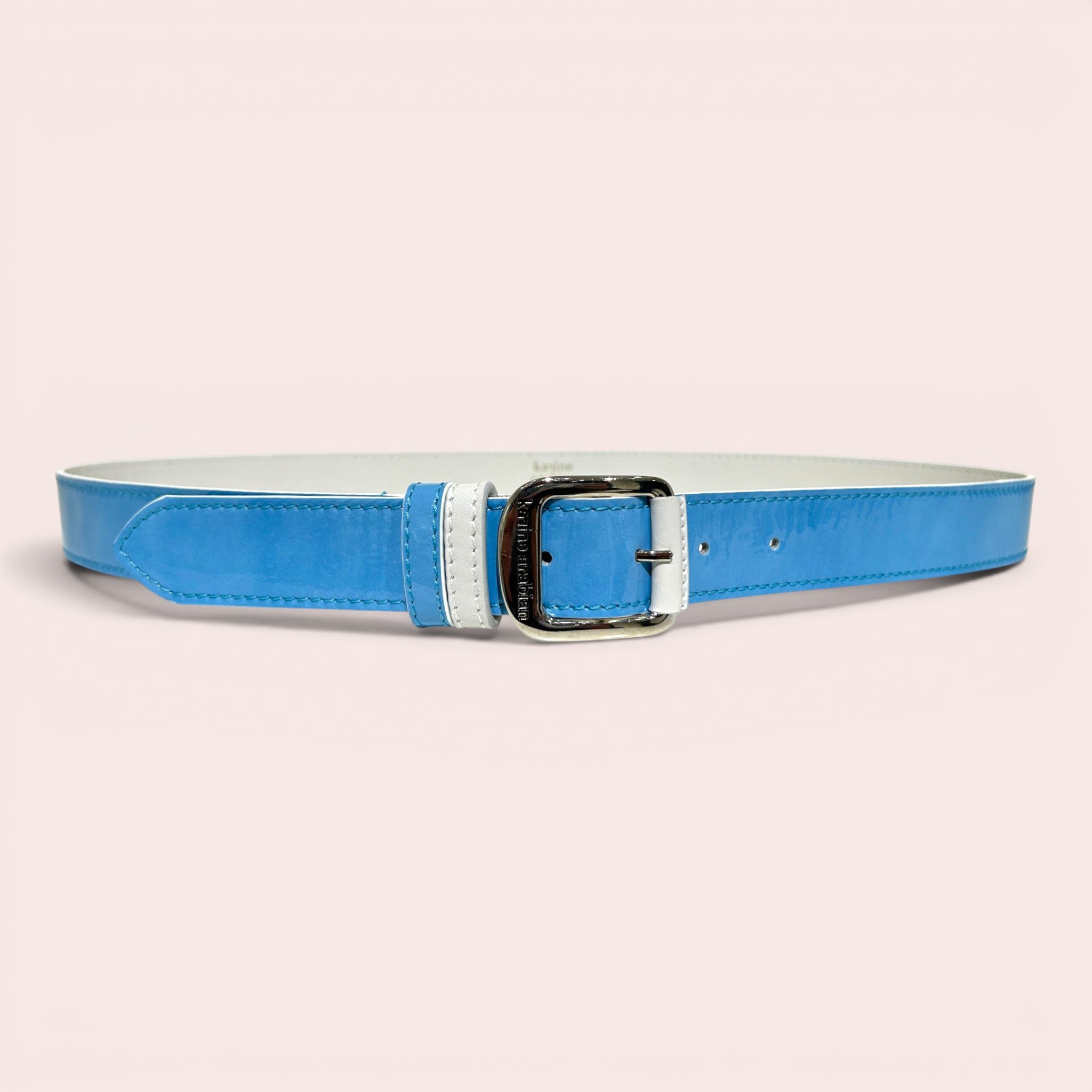 Ceinture ORTIZ verni bleu Maya
