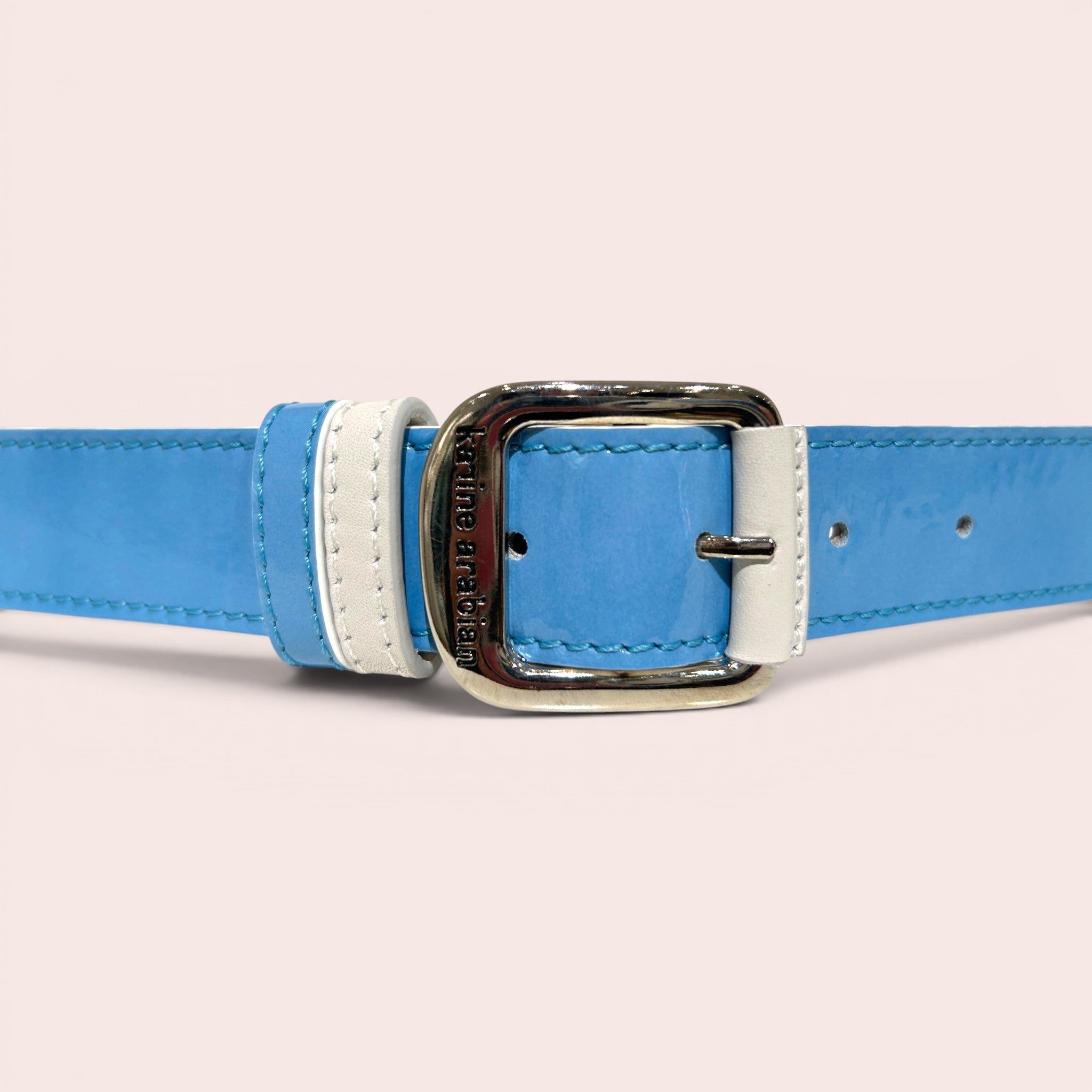 Ceinture ORTIZ verni bleu Maya