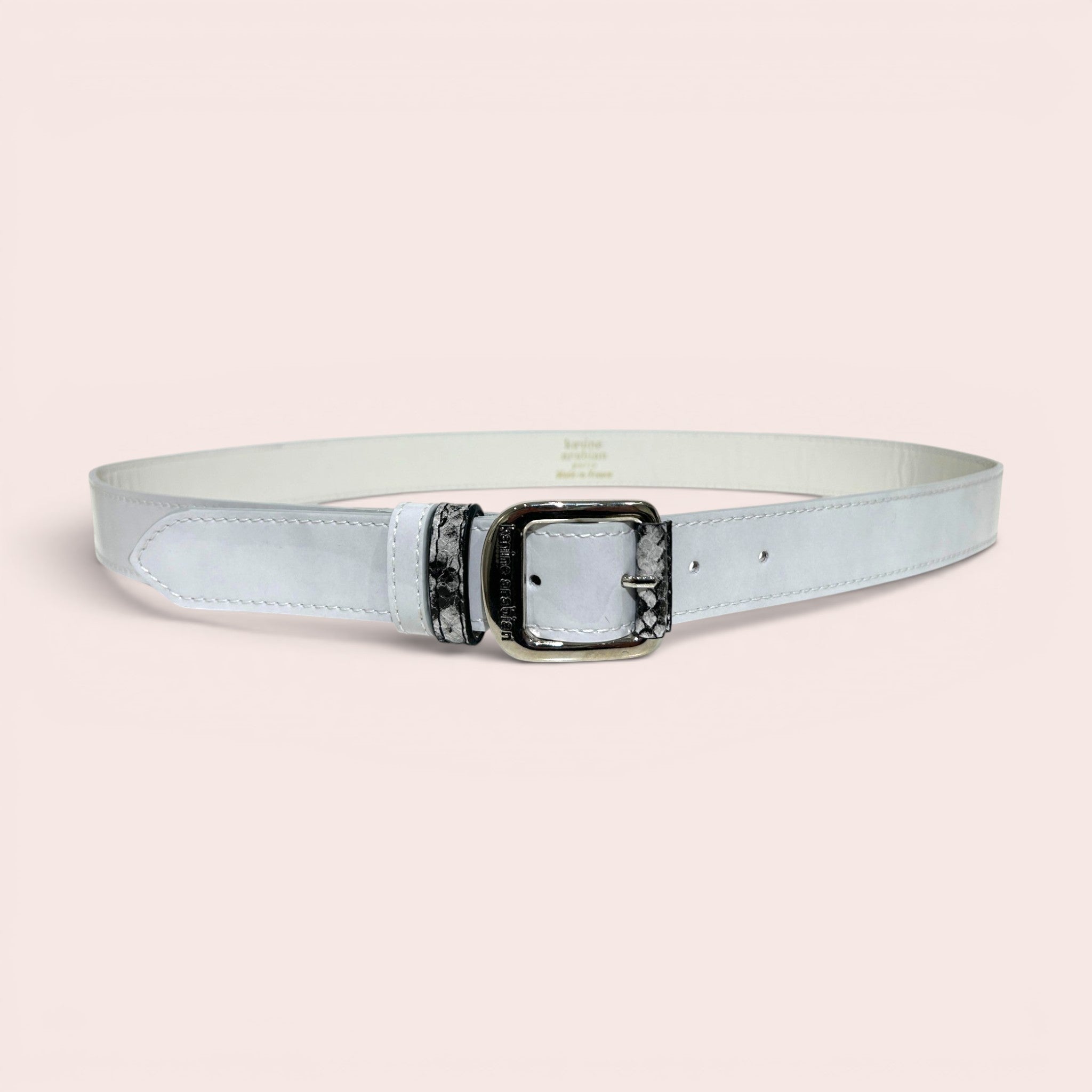 Ceinture ORTIZ verni gris perle