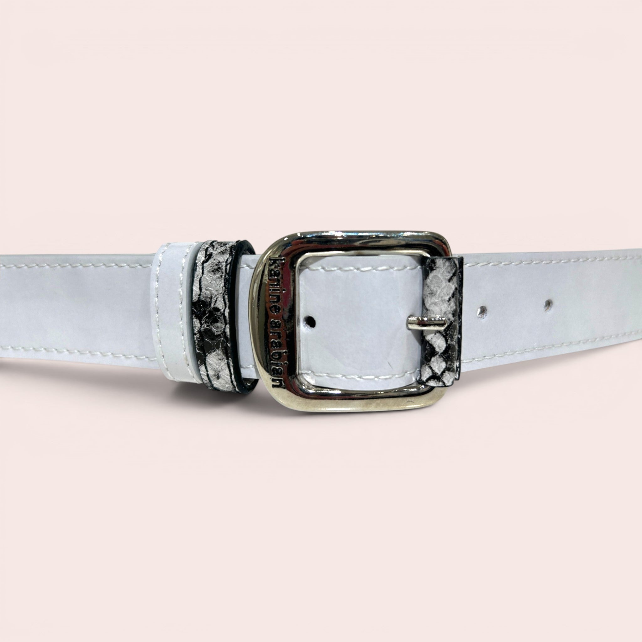 Ceinture ORTIZ verni gris perle