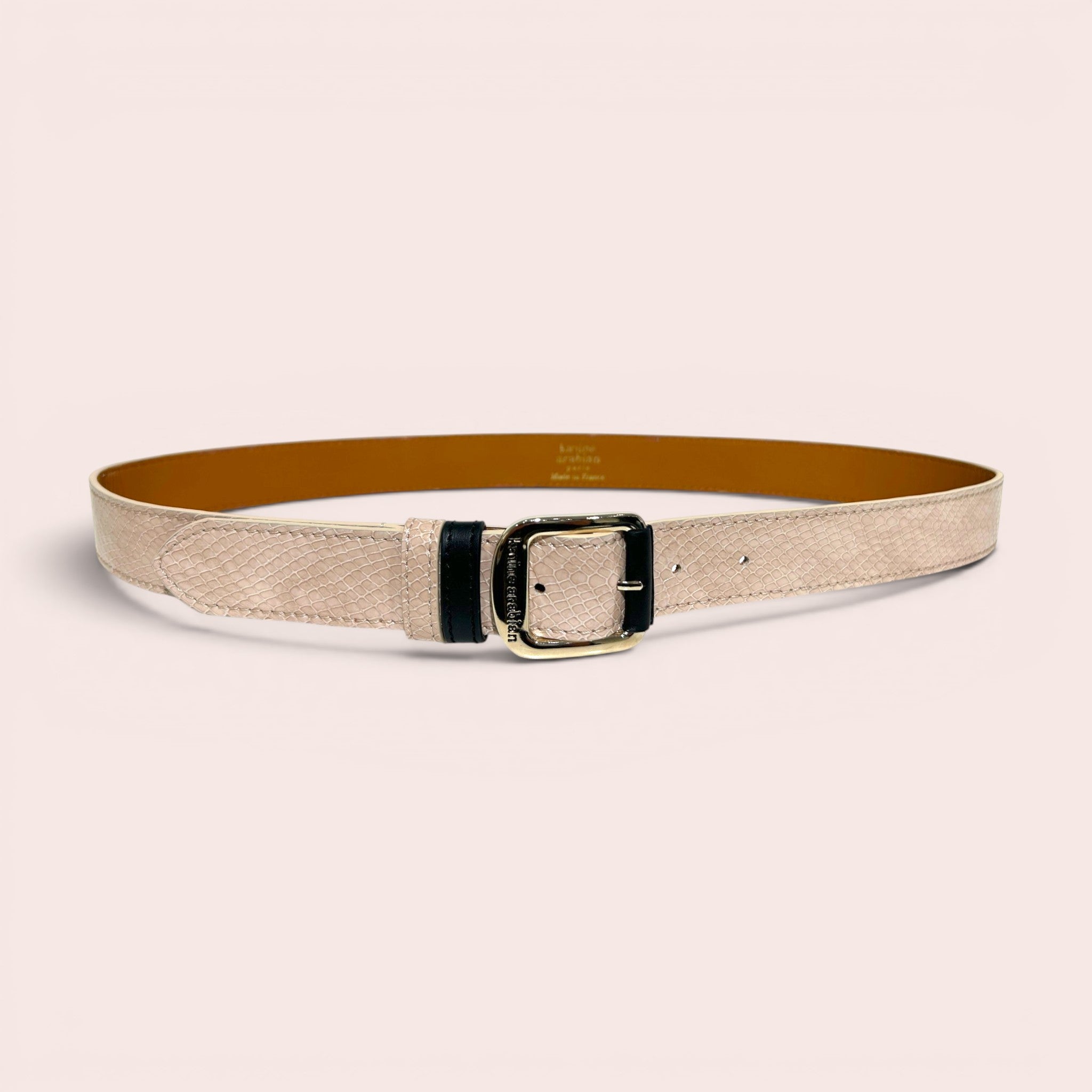 Ceinture ORTIZ verni serpent beige