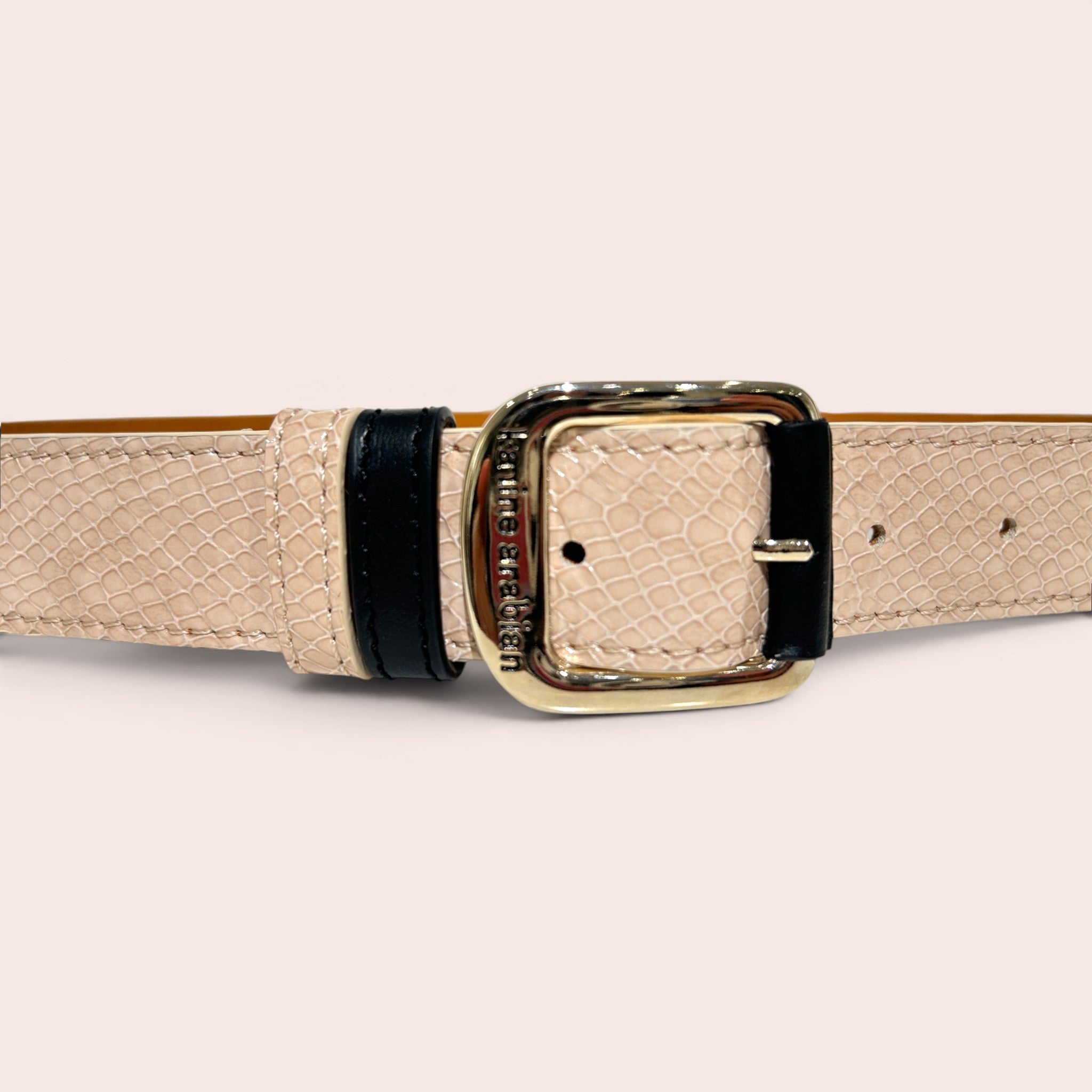 Ceinture ORTIZ verni serpent beige