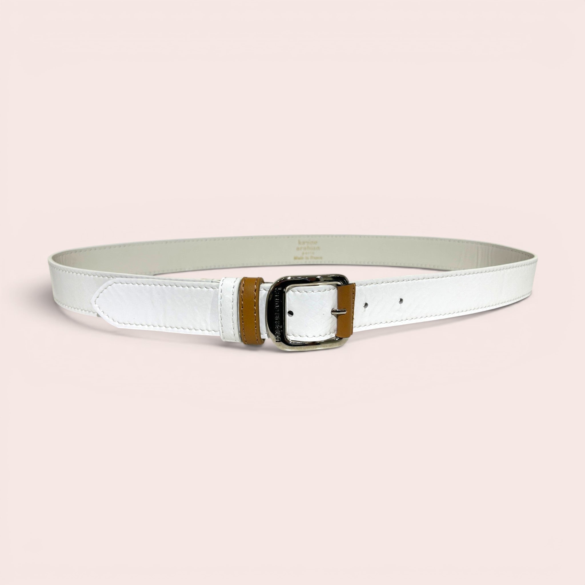 Ceinture ORTIZ verni serpent blanc